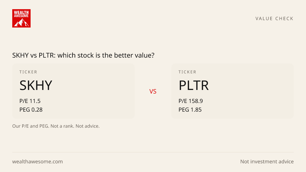 SKHY vs PLTR: which stock is the better value?
