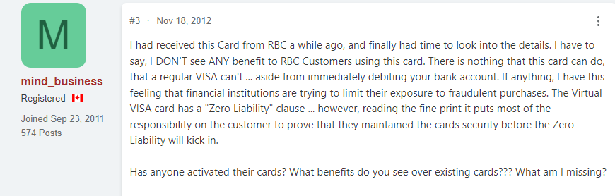 RBC Virtual Visa Debit Card Review-CX review 1