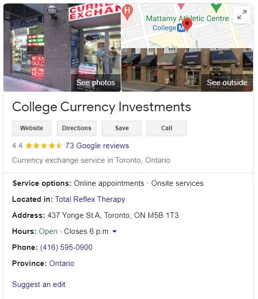 College Currency Investments 1